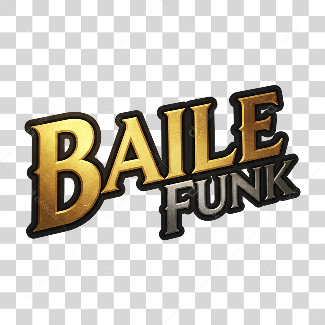 Texto 3D Baile Funk PNG Transparente