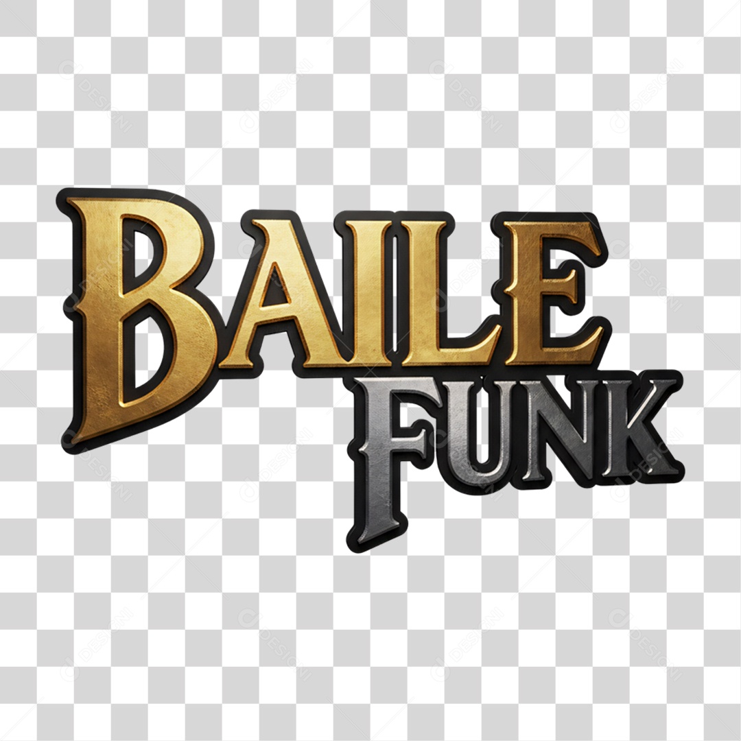 Texto 3D Baile Funk PNG Transparente