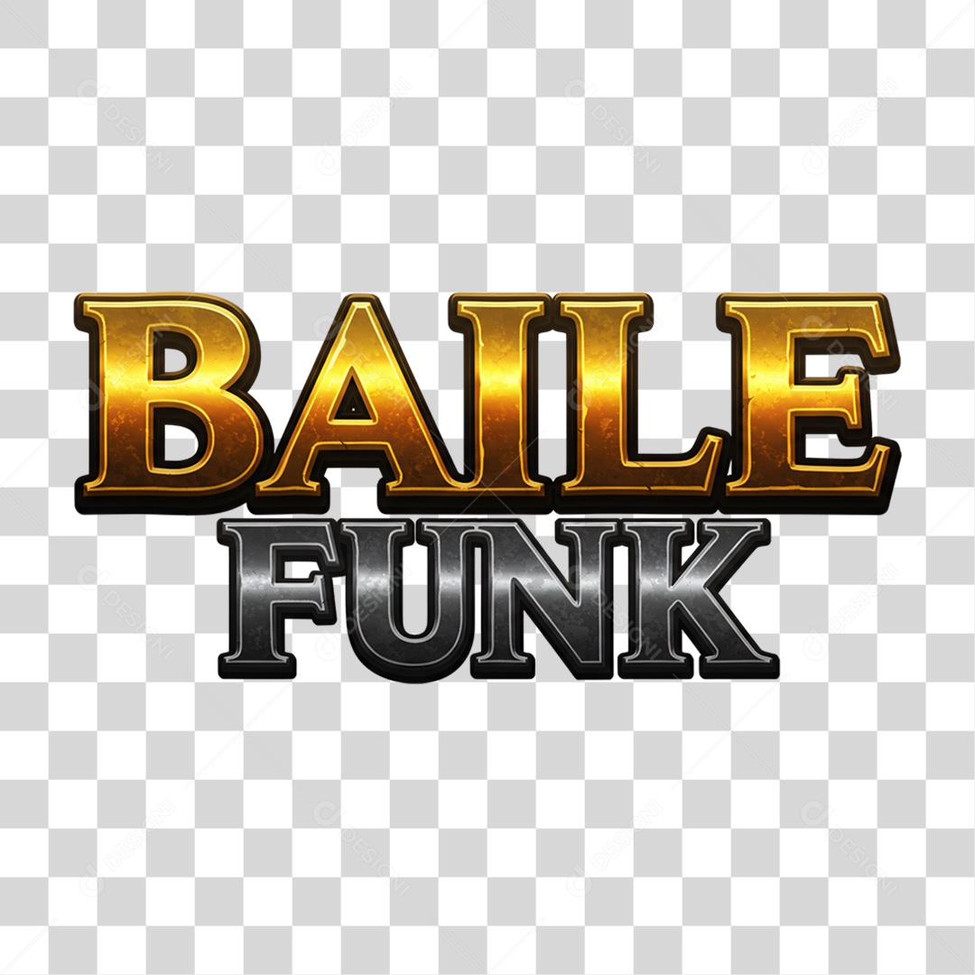 Texto 3D Baile Funk PNG Transparente