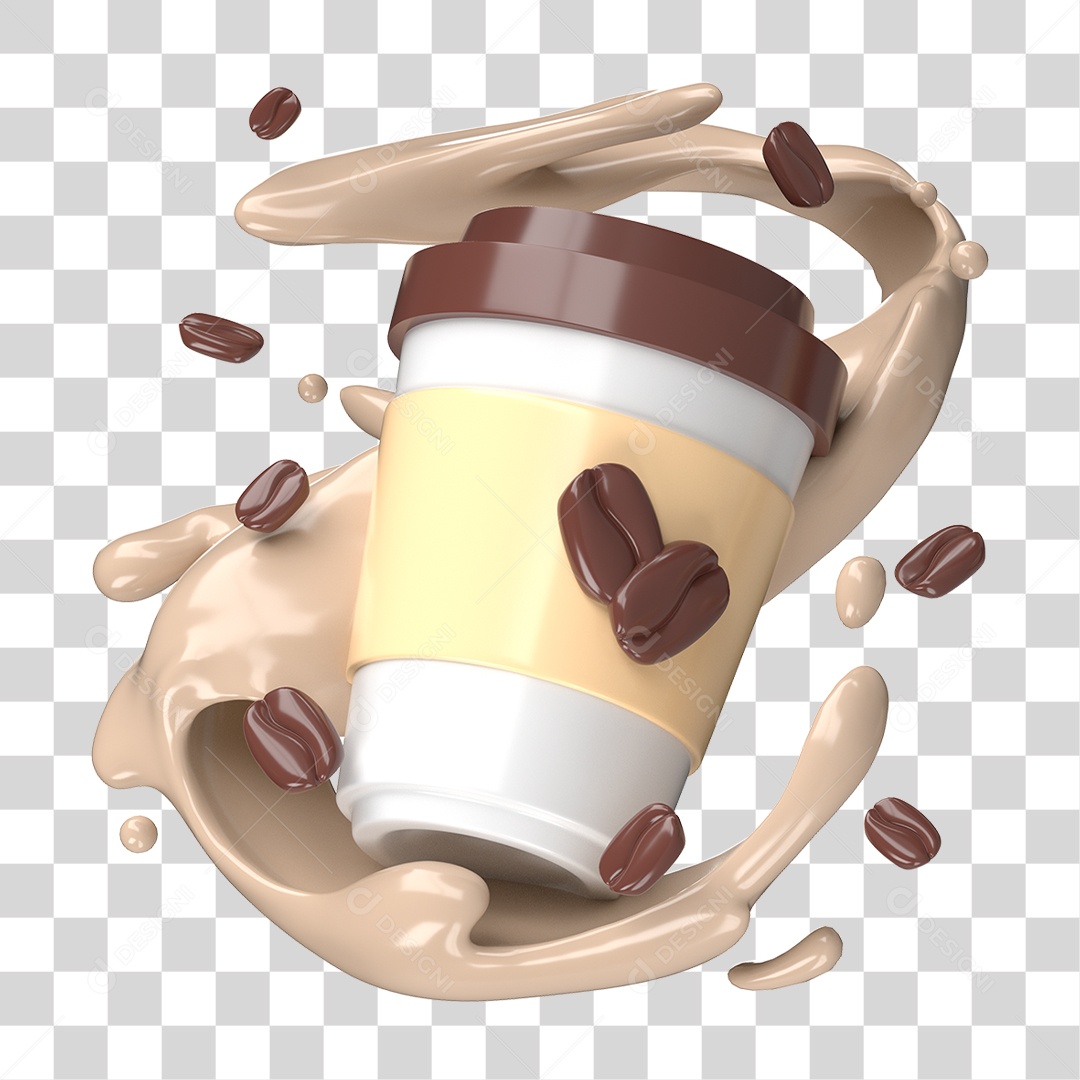 Copo Descartável de Café PNG Transparente