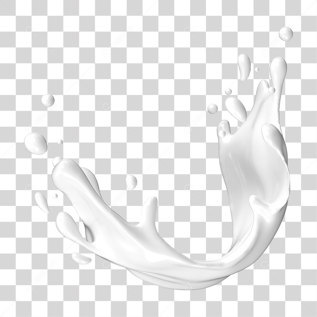 Splash de Leite PNG Transparente