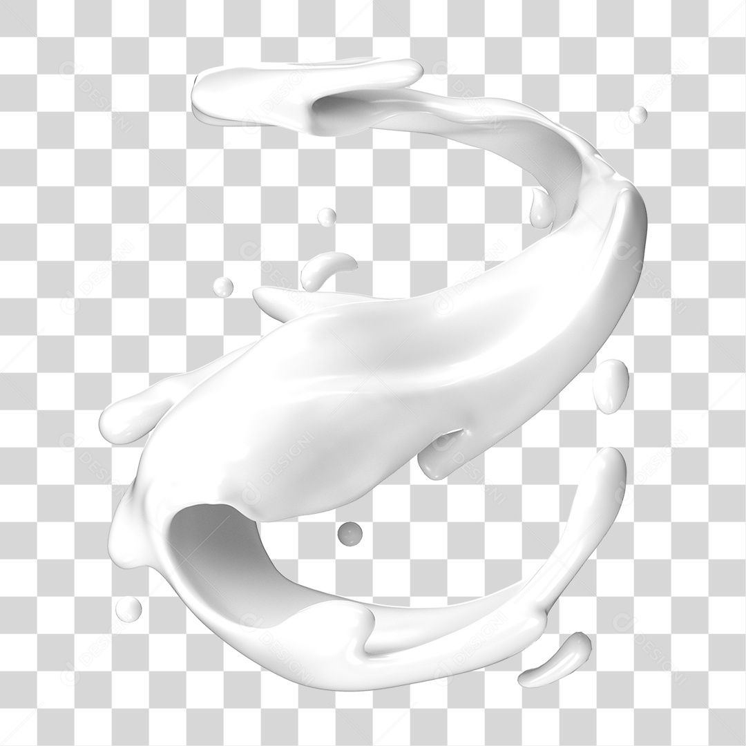 Splash de Leite PNG Transparente