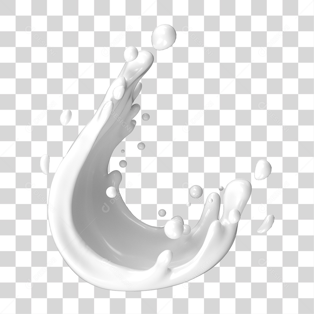 Splash de Leite PNG Transparente