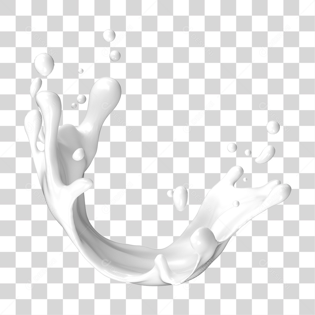Splash de Leite PNG Transparente