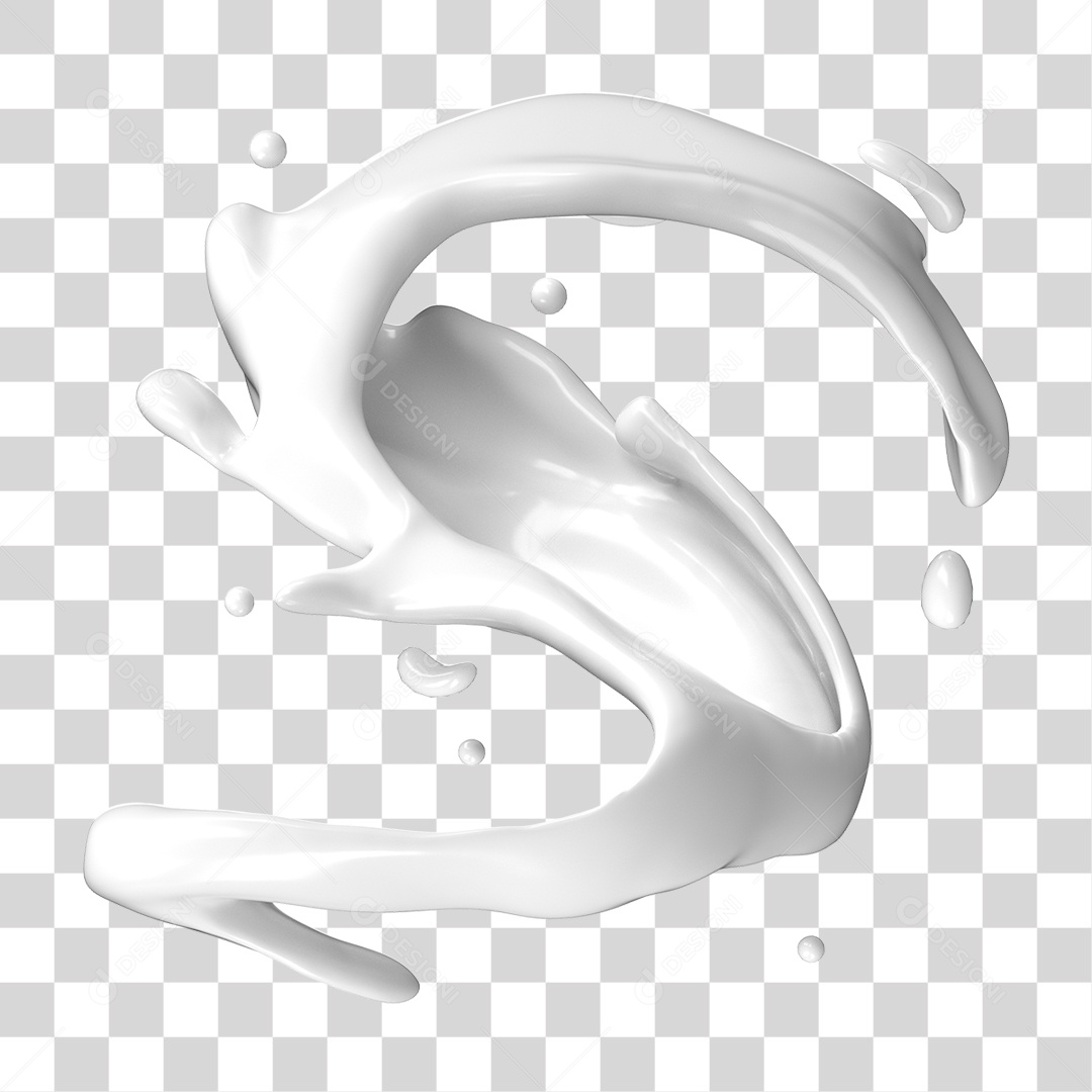 Splash de Leite PNG Transparente