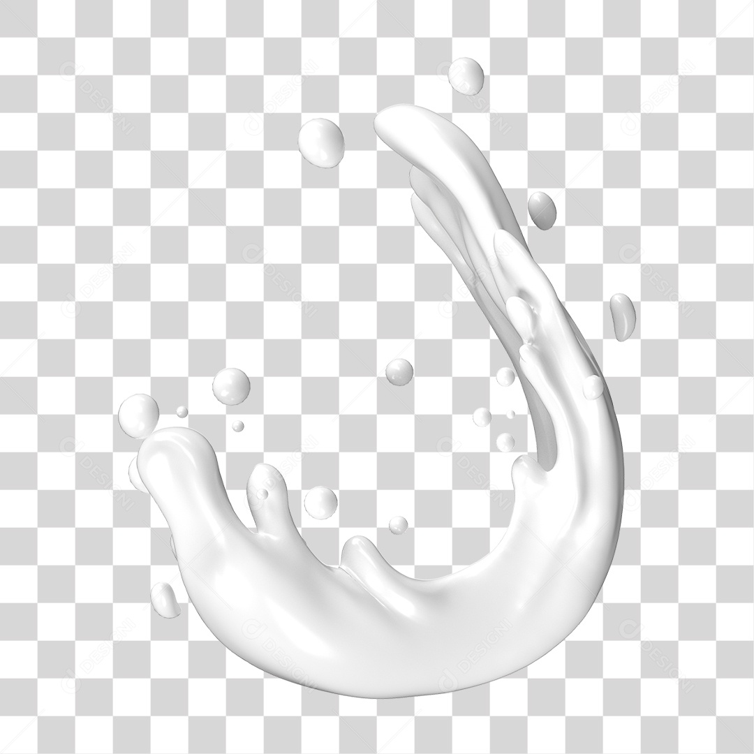 Splash de Leite PNG Transparente