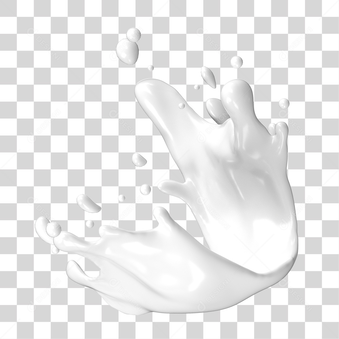 Splash de Leite PNG Transparente