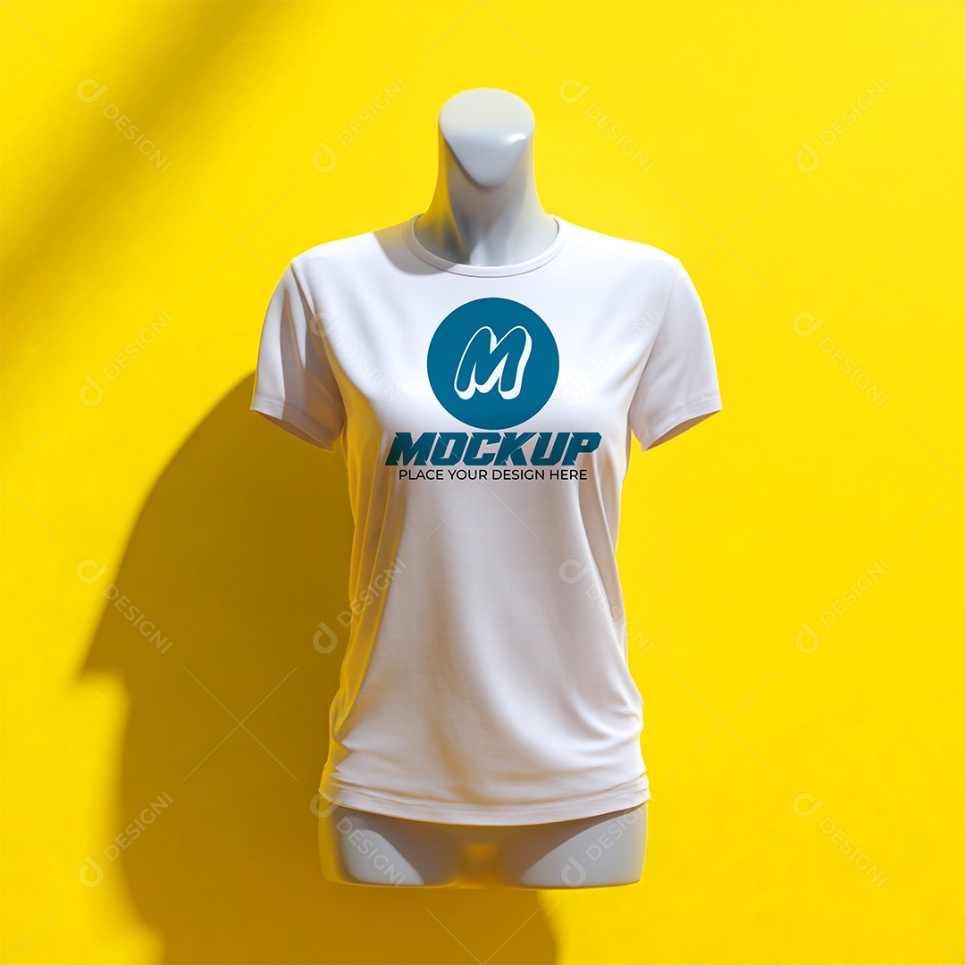 Mockup de Camiseta Feminina PSD Editável