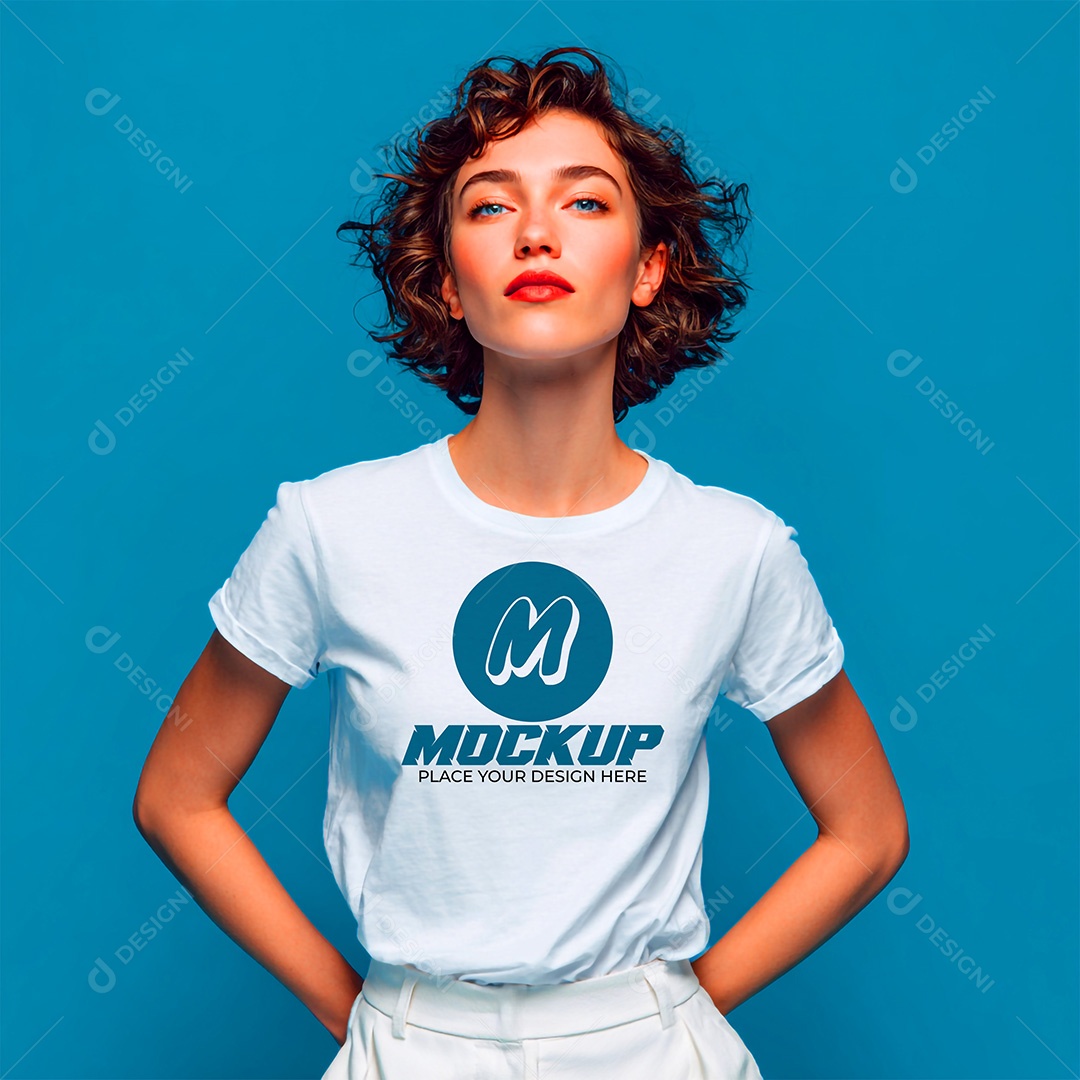 Mockup de Camiseta Feminina PSD Editável