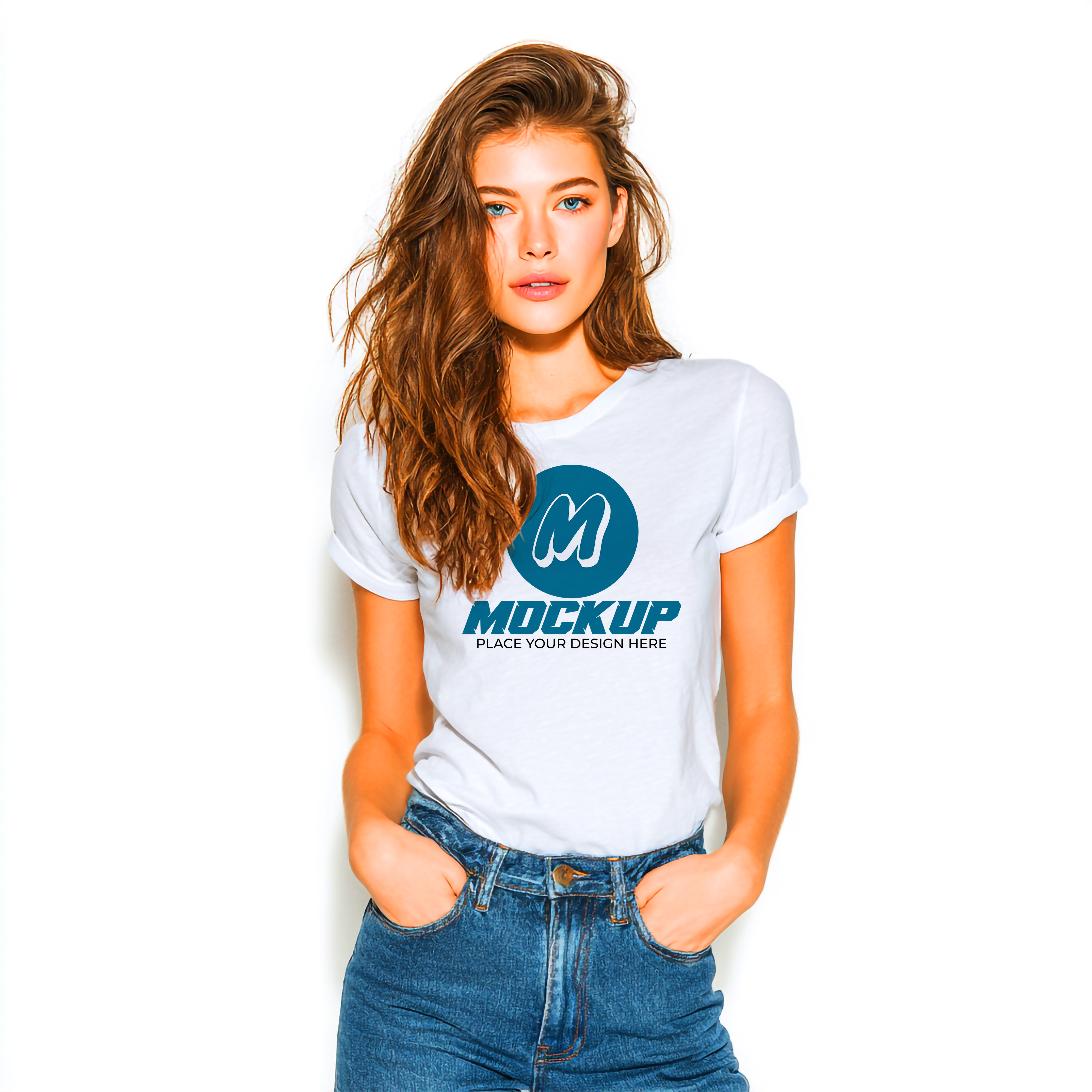 Mockup de Camiseta Feminina PSD Editável