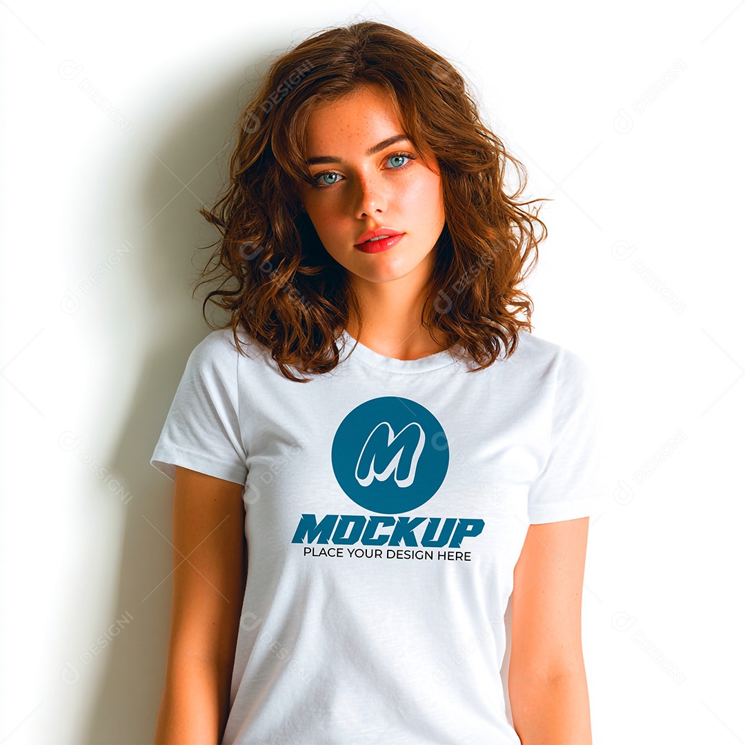 Mockup de Camiseta Feminina PSD Editável