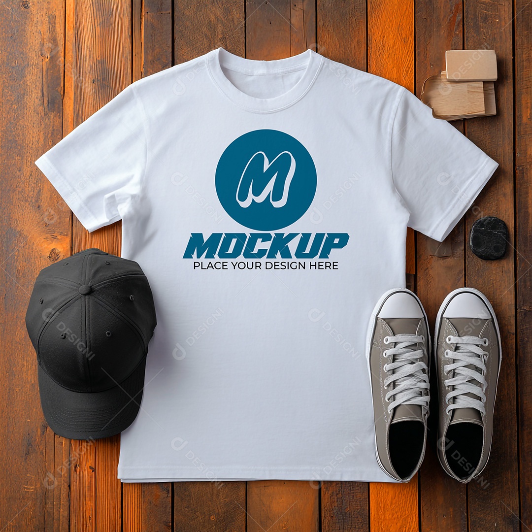 Mockup de Camiseta Feminina PSD Editável