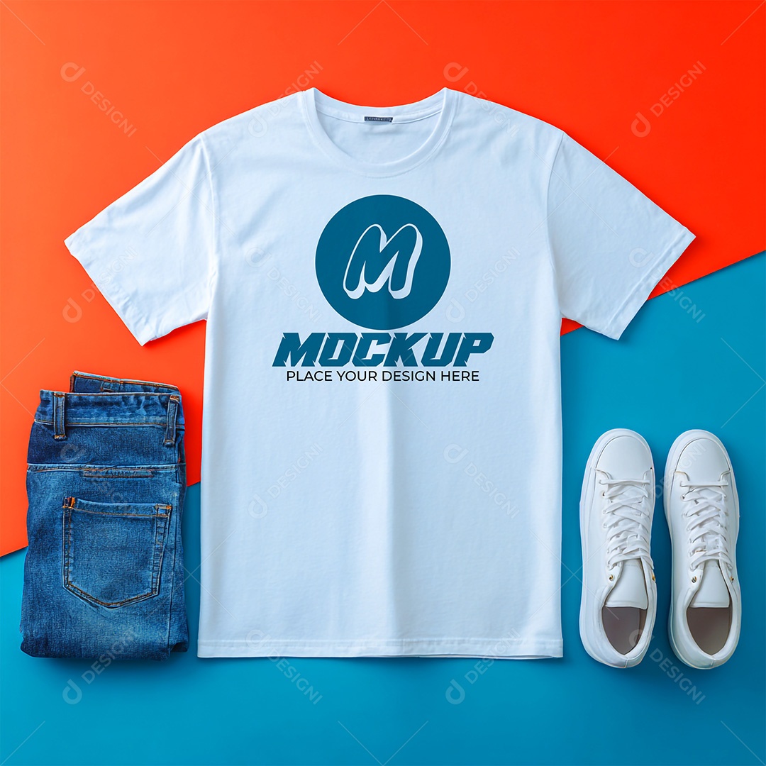Mockup de Camiseta Feminina PSD Editável