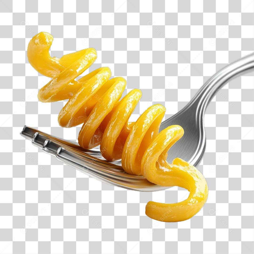 Garfo com Macarrão PNG Transparente