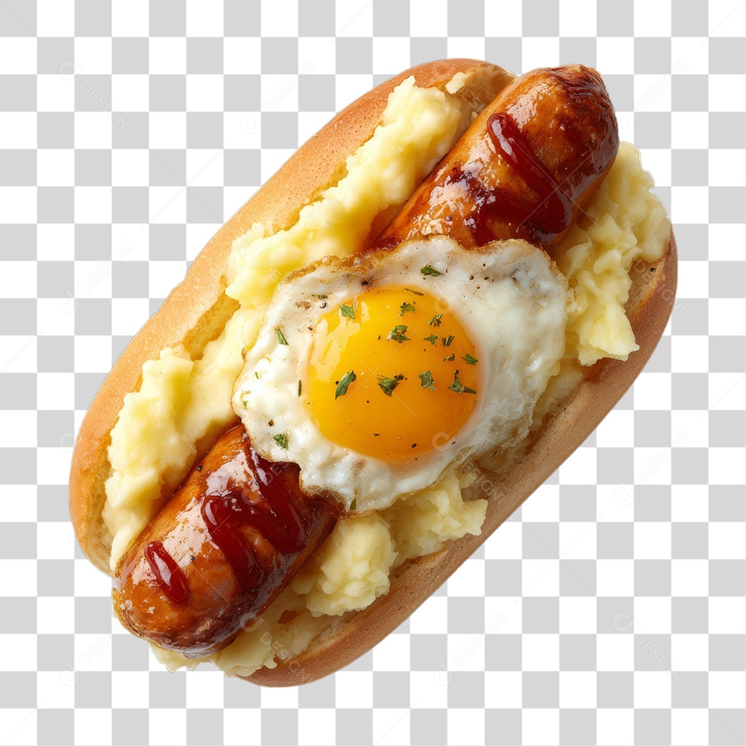 Lanche Hot-dog PNG Transparente