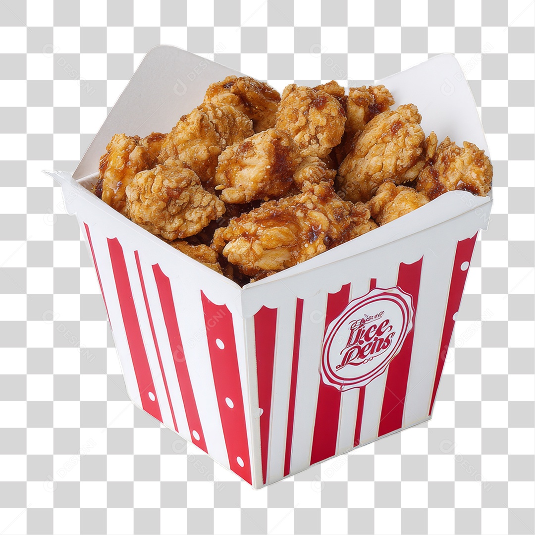 Vasilha com Frango Frito PNG Transparente