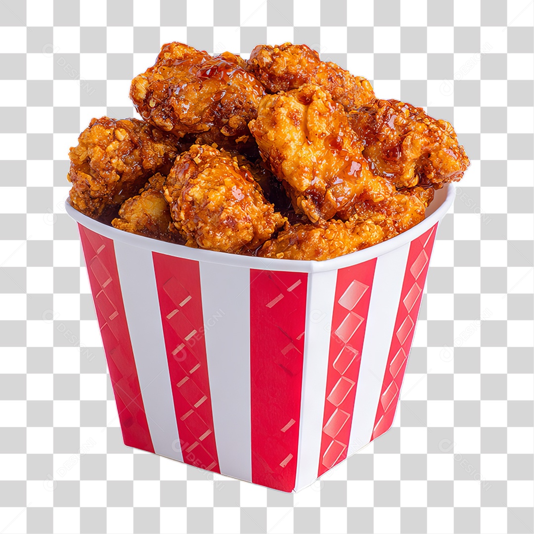 Vasilha com Frango Frito PNG Transparente