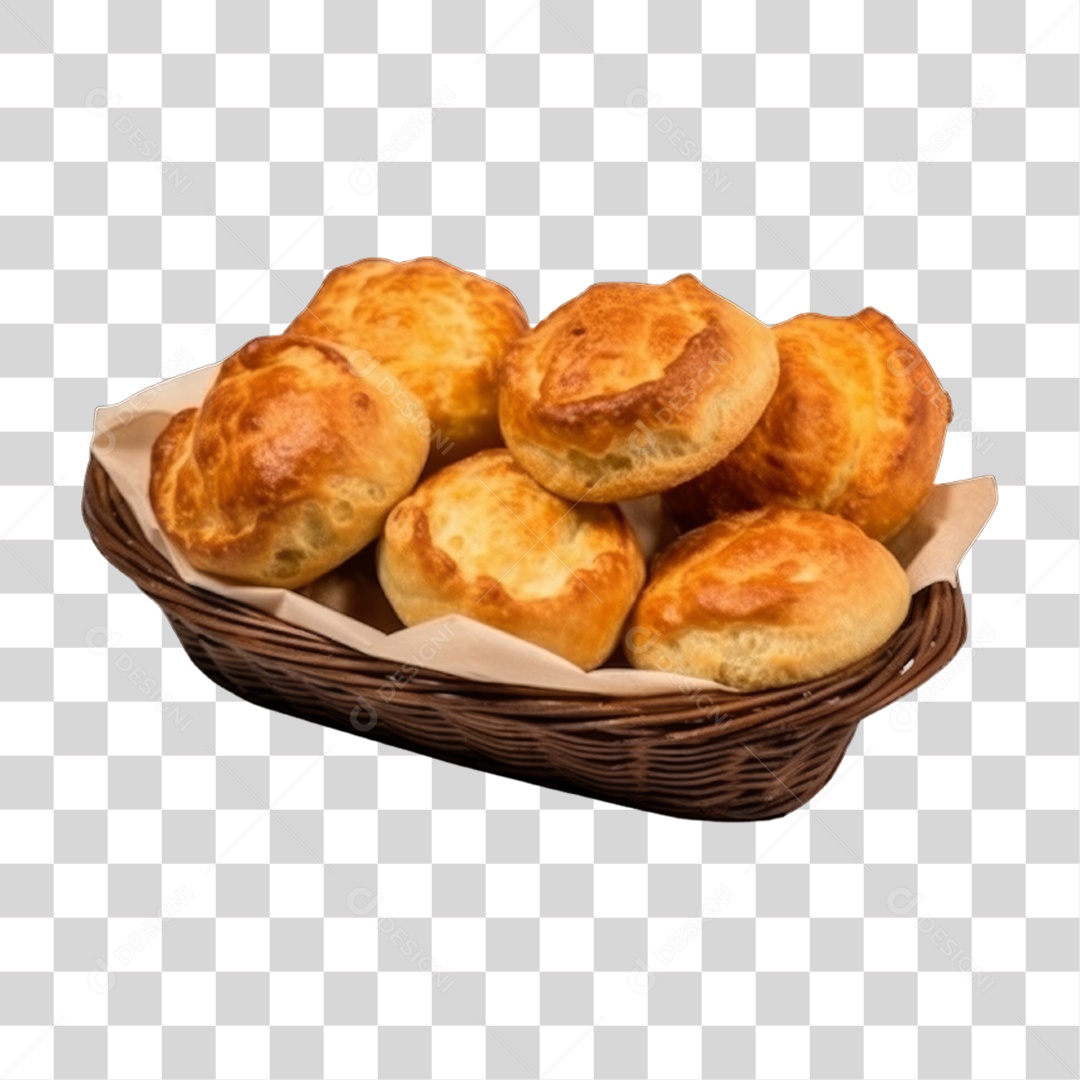 Pão de Queijo em Cesta PNG Transparente
