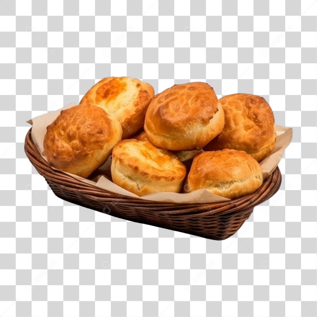 Pão de Queijo em Cesta PNG Transparente