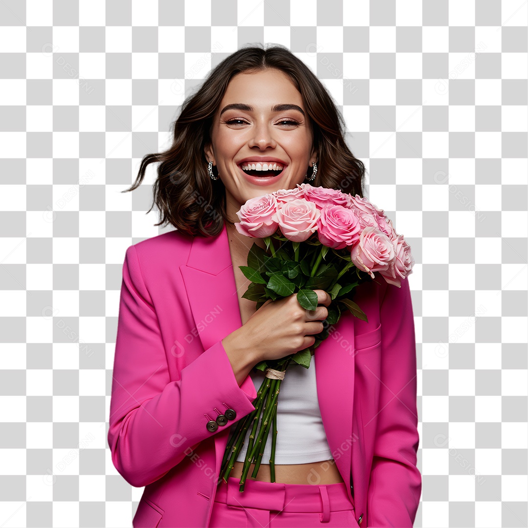 Mulher de Rosa Outubro Rosa Mês de Conscientização PNG Transparente