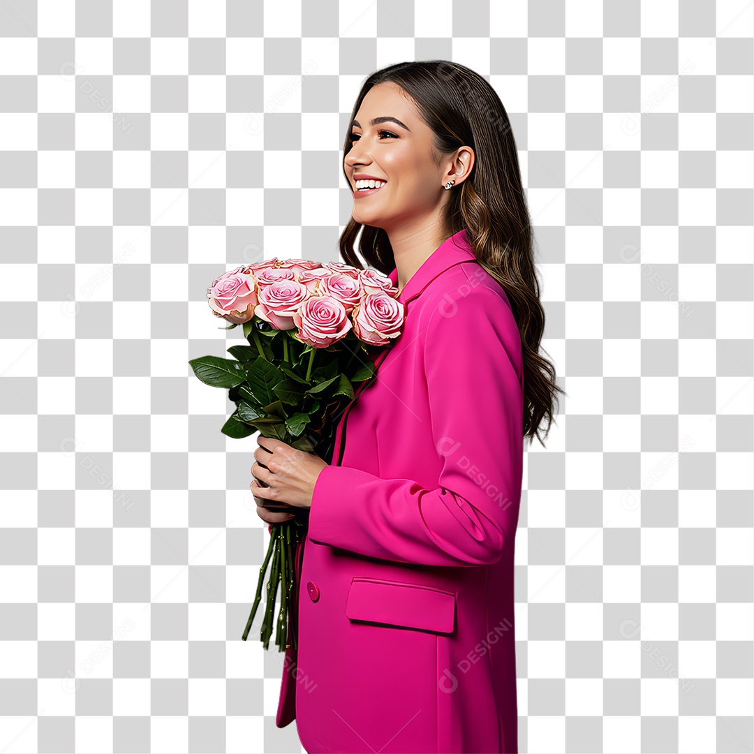 Mulher de Rosa Outubro Rosa Mês de Conscientização PNG Transparente