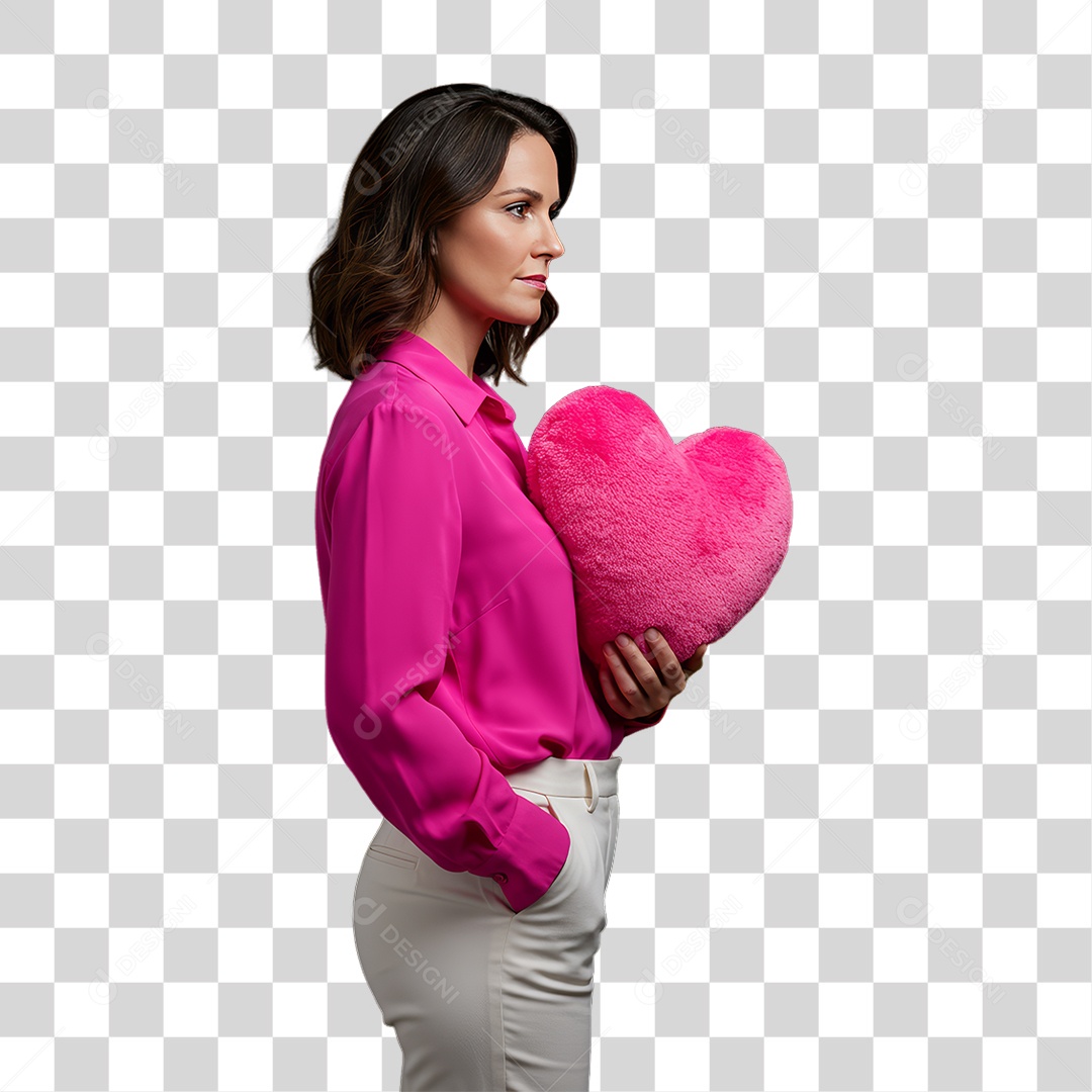 Mulher de Rosa Outubro Rosa Mês de Conscientização PNG Transparente