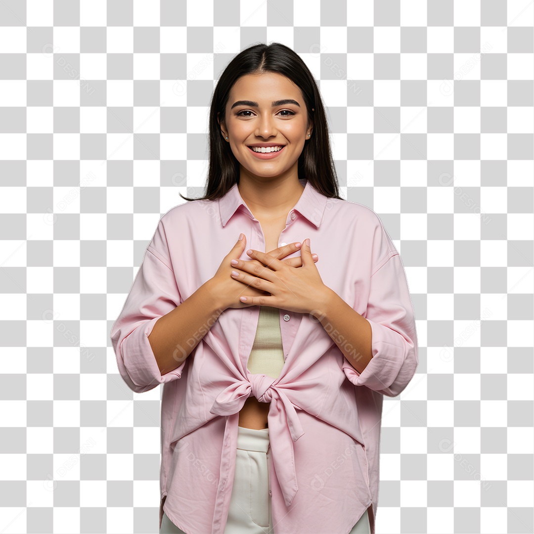 Mulher de Rosa Outubro Rosa Mês de Conscientização PNG Transparente