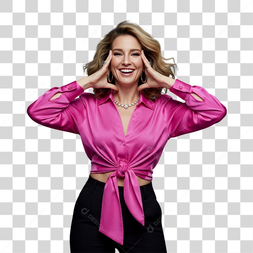 Mulher de Rosa Outubro Rosa Mês de Conscientização PNG Transparente