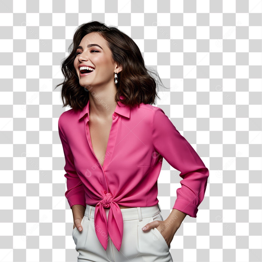 Mulher de Rosa Outubro Rosa Mês de Conscientização PNG Transparente