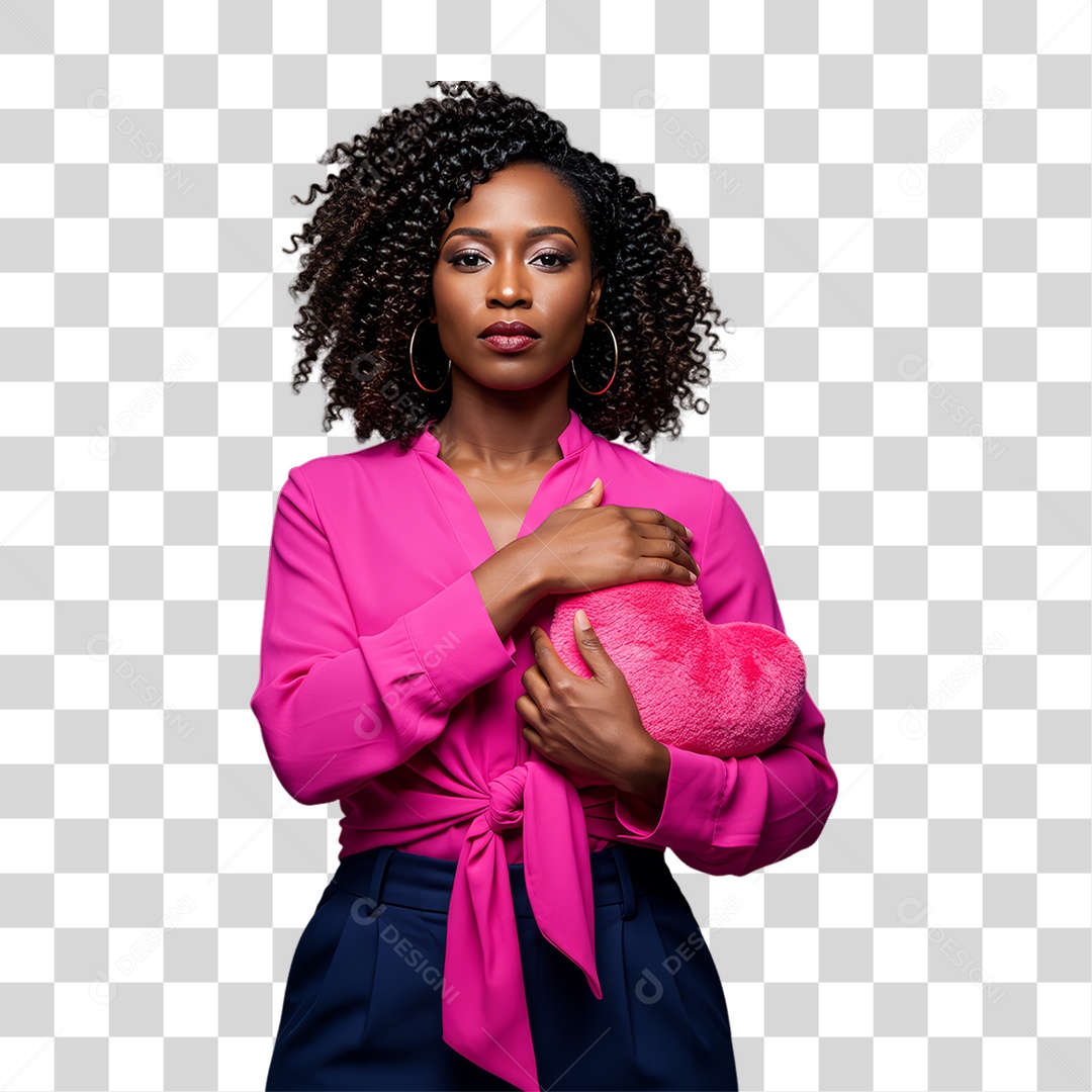 Mulher de Rosa Outubro Rosa Mês de Conscientização PNG Transparente