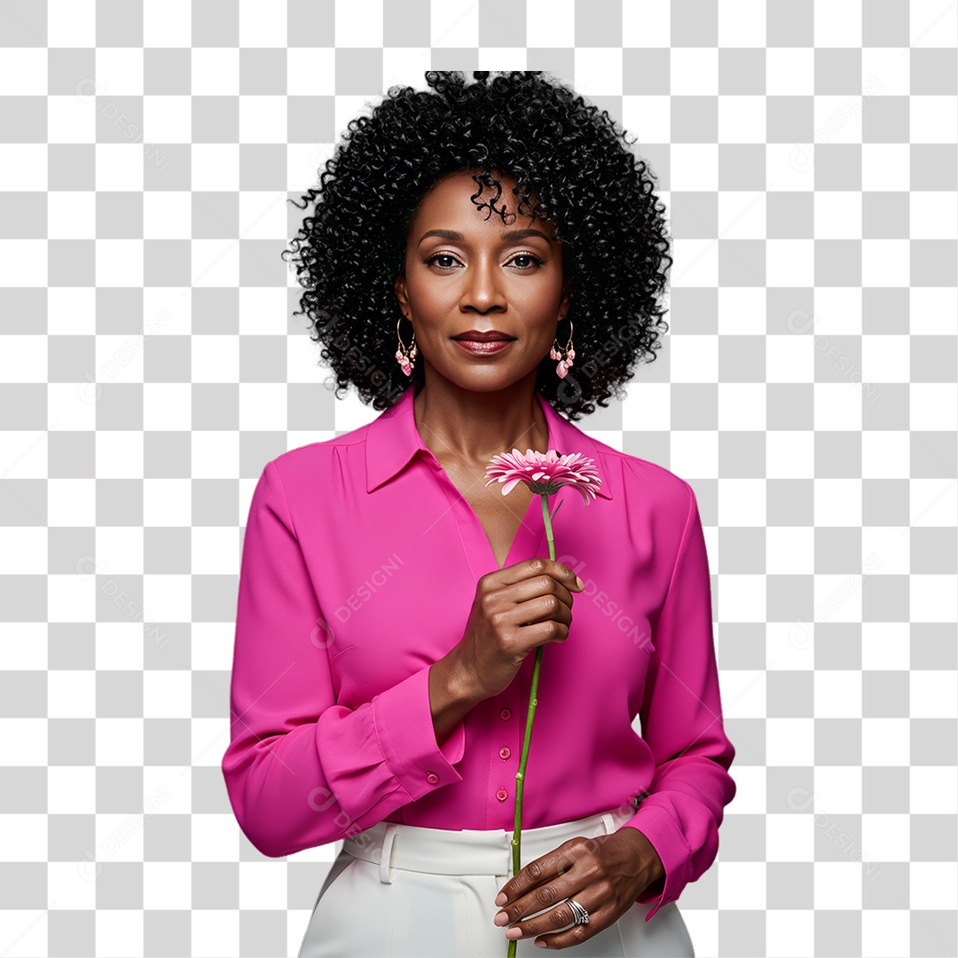 Mulher de Rosa Outubro Rosa Mês de Conscientização PNG Transparente