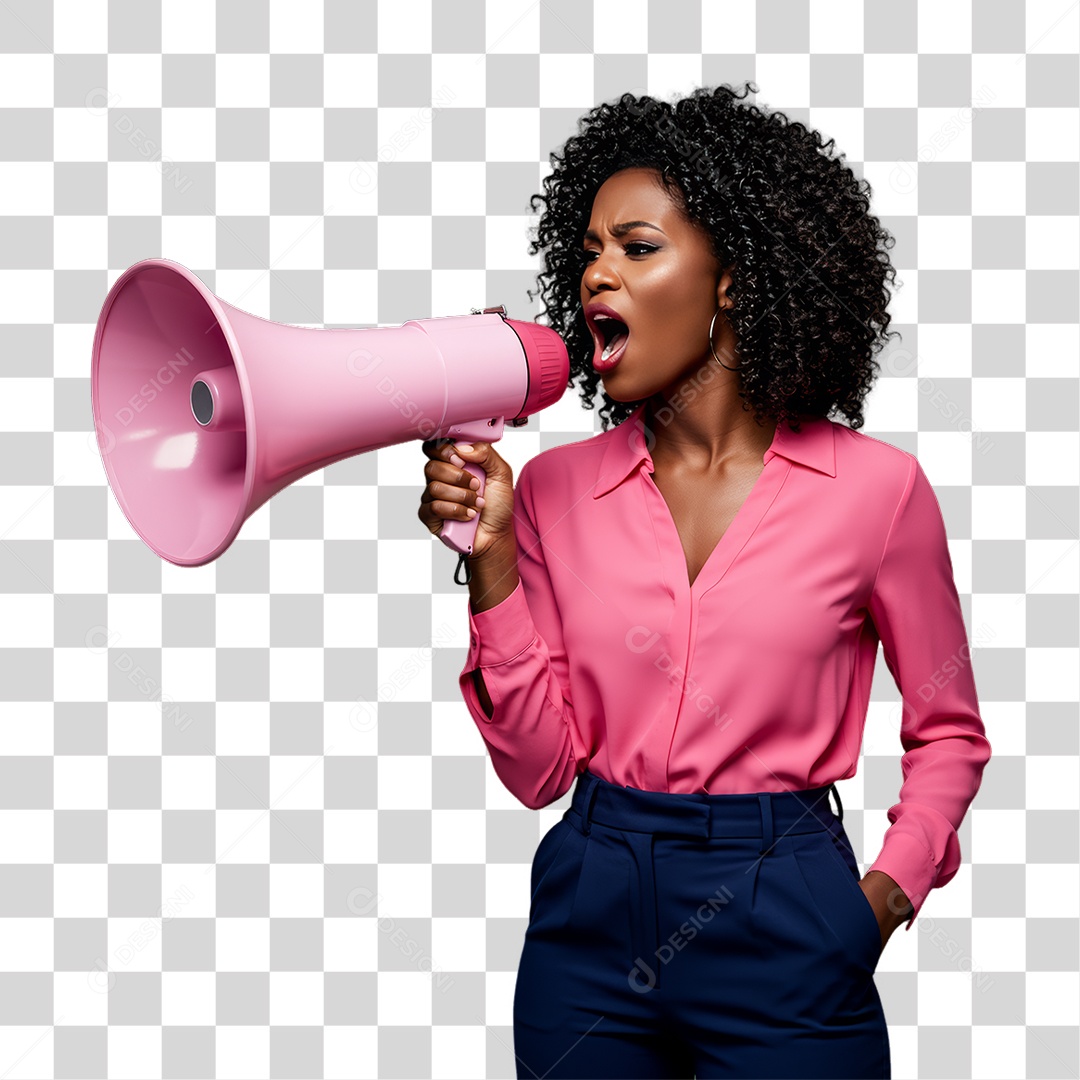 Mulher de Rosa Outubro Rosa Mês de Conscientização PNG Transparente