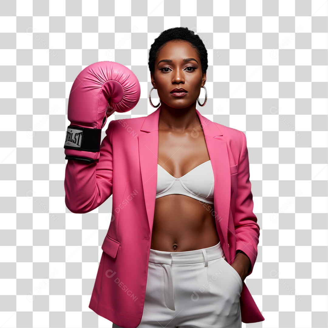 Mulher de Rosa Outubro Rosa Mês de Conscientização PNG Transparente