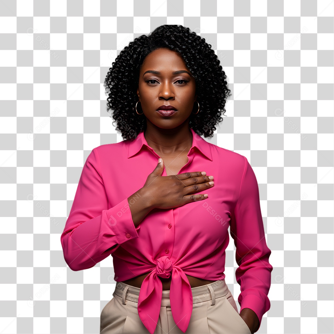 Mulher de Rosa Outubro Rosa Mês de Conscientização PNG Transparente