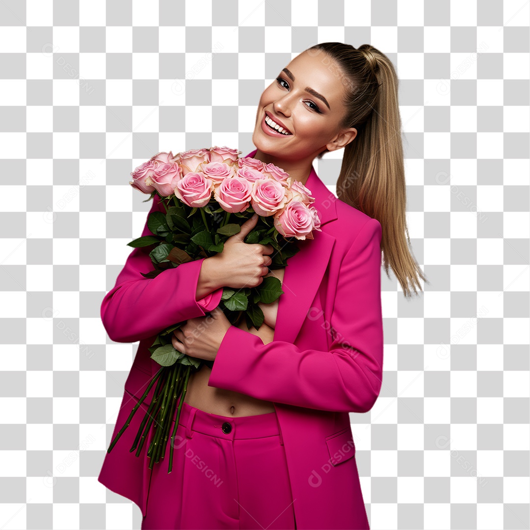 Mulher de Rosa Outubro Rosa Mês de Conscientização PNG Transparente