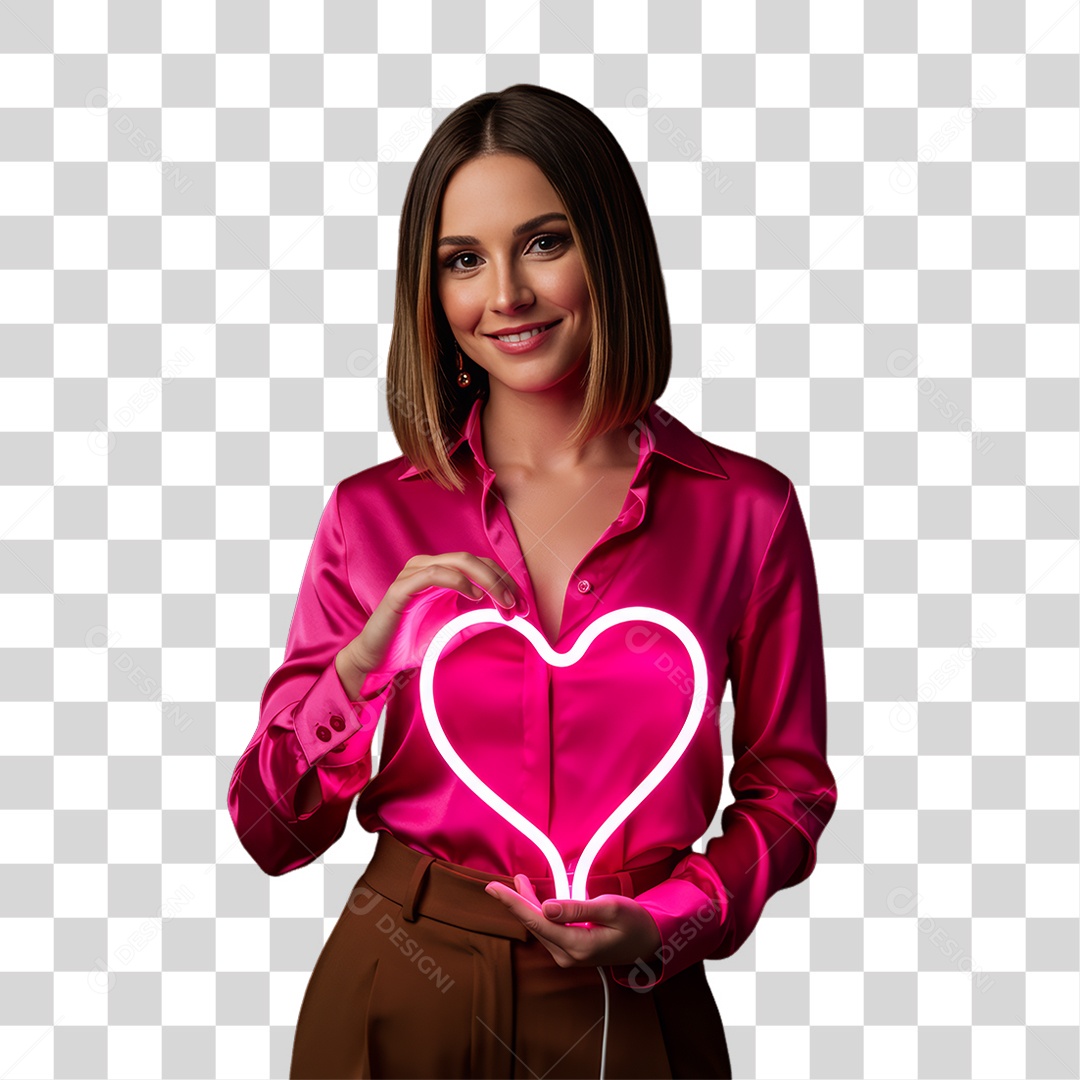 Mulher de Rosa Outubro Rosa Mês de Conscientização PNG Transparente