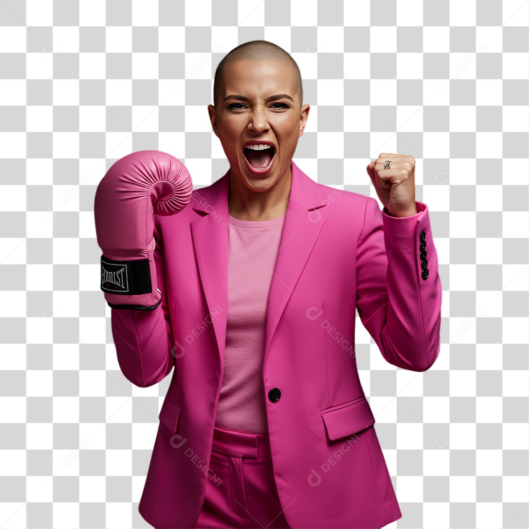 Mulher de Rosa Outubro Rosa Mês de Conscientização PNG Transparente