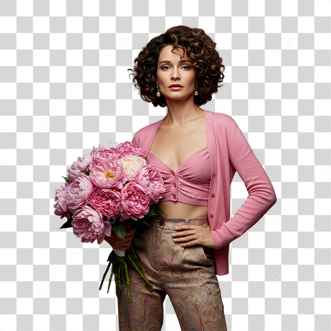 Mulher de Rosa Outubro Rosa Mês de Conscientização PNG Transparente