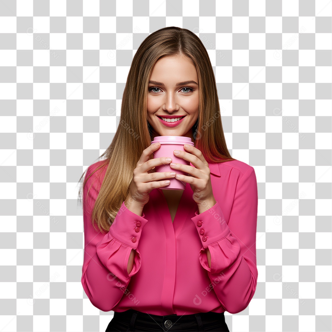 Mulher de Rosa Outubro Rosa Mês de Conscientização PNG Transparente