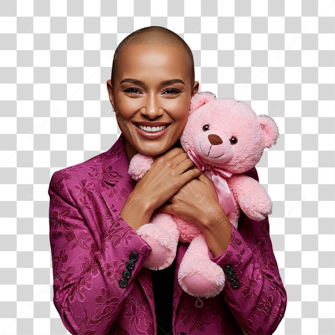 Mulher de Rosa Outubro Rosa Mês de Conscientização PNG Transparente