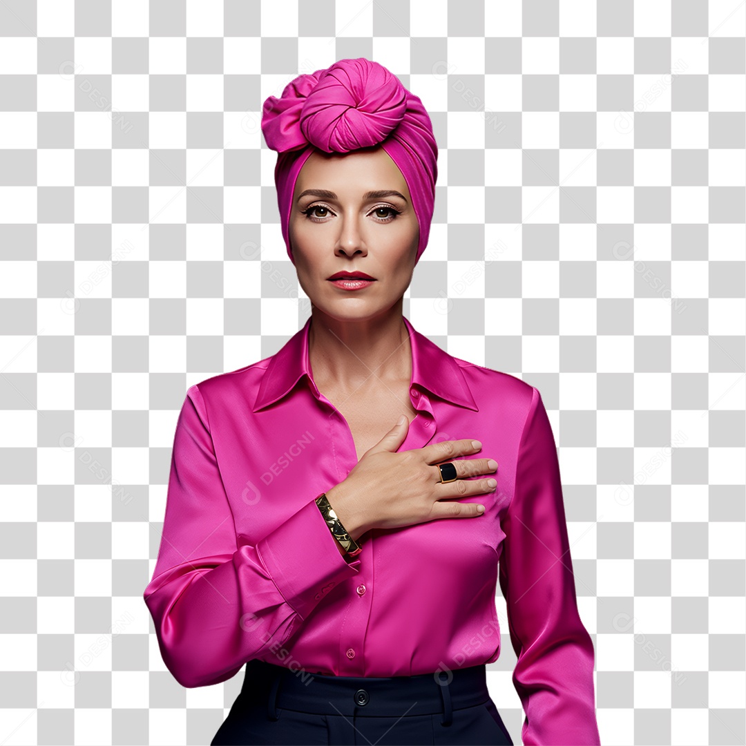 Mulher de Rosa Outubro Rosa Mês de Conscientização PNG Transparente