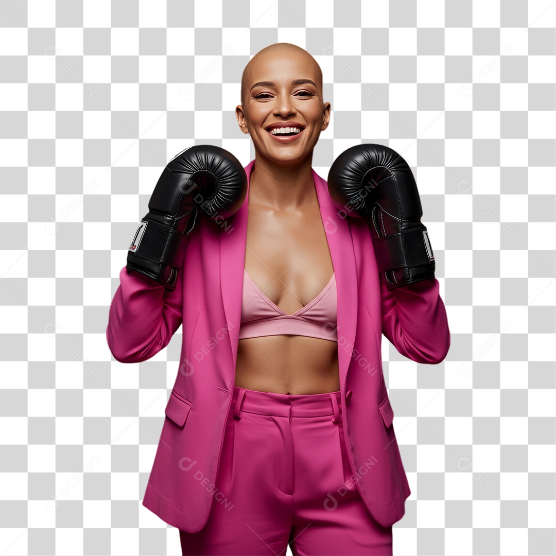 Mulher de Rosa Outubro Rosa Mês de Conscientização PNG Transparente