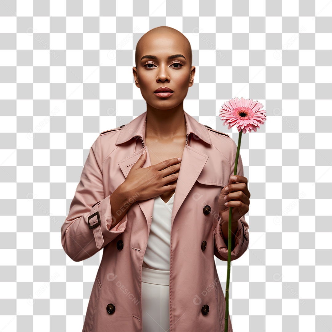 Mulher de Rosa Outubro Rosa Mês de Conscientização PNG Transparente