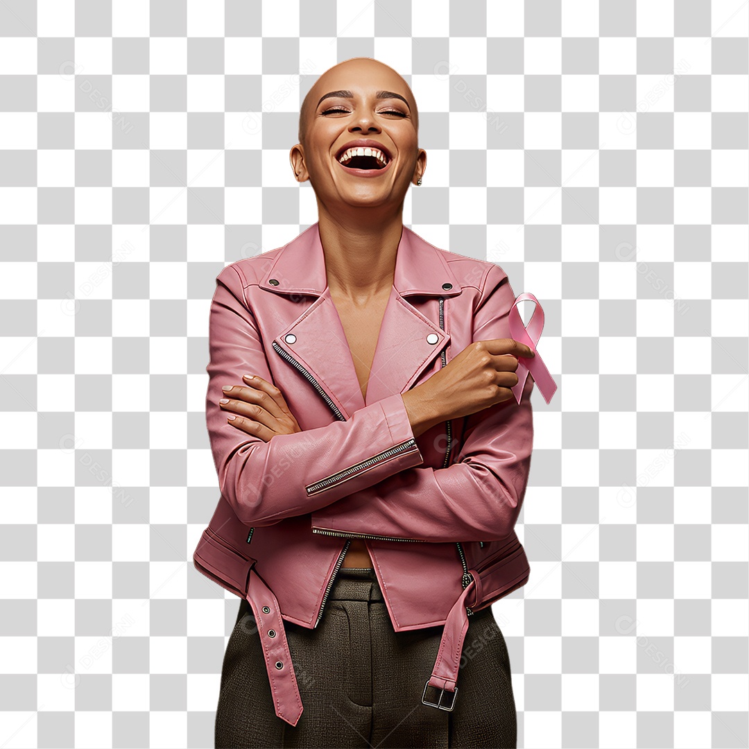 Mulher de Rosa Outubro Rosa Mês de Conscientização PNG Transparente