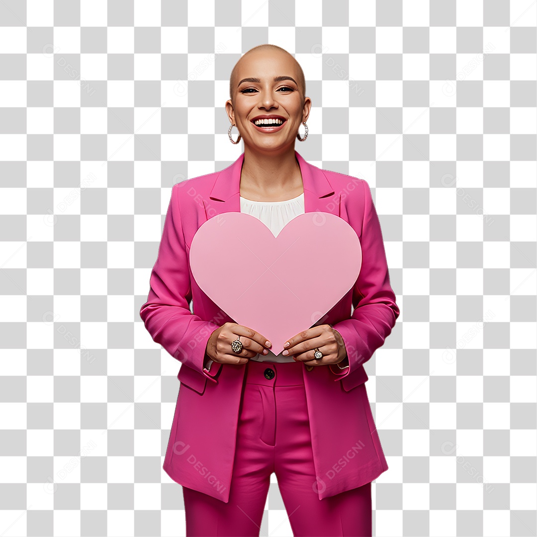 Mulher de Rosa Outubro Rosa Mês de Conscientização PNG Transparente