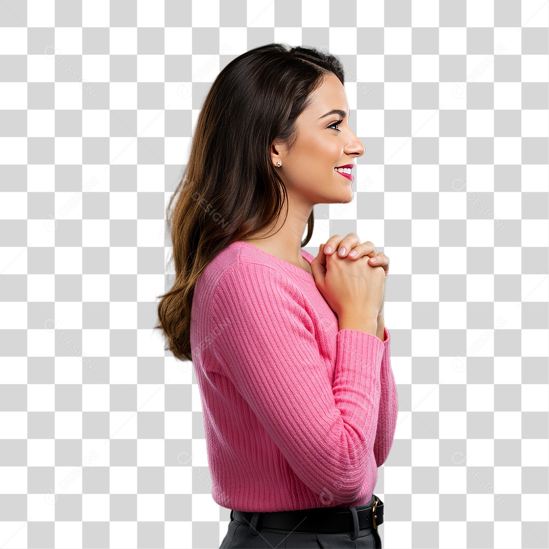 Mulher de Rosa Outubro Rosa Mês de Conscientização PNG Transparente