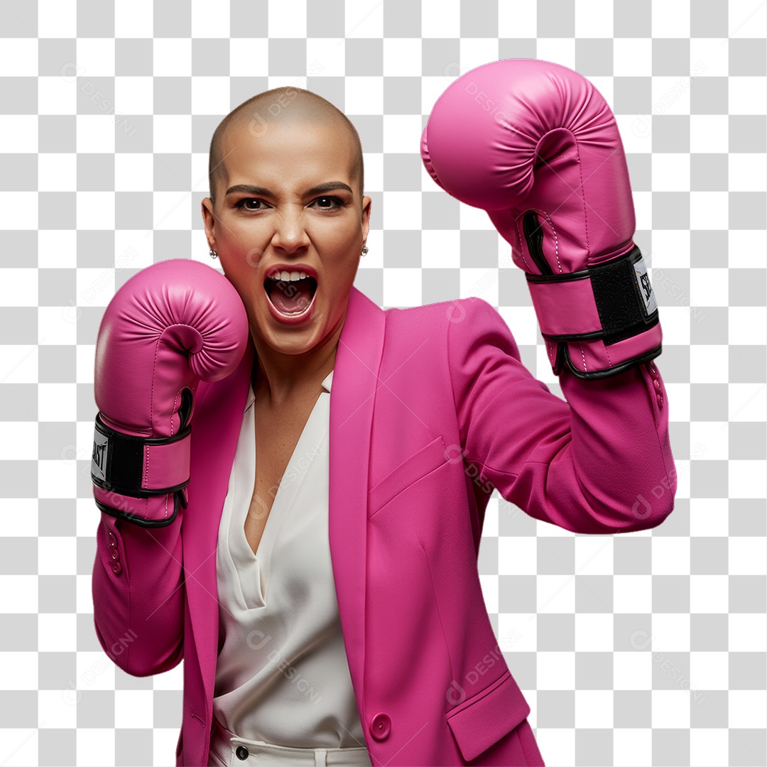 Mulher de Rosa Outubro Rosa Mês de Conscientização PNG Transparente