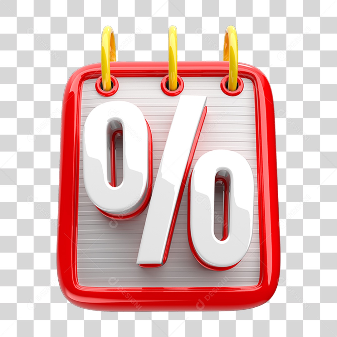 Placa Quadrada com Símbolo de Porcentagem % PNG Transparente