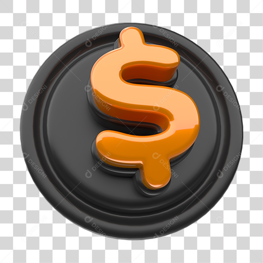 Placa Redonda com Cifrão PNG Transparente