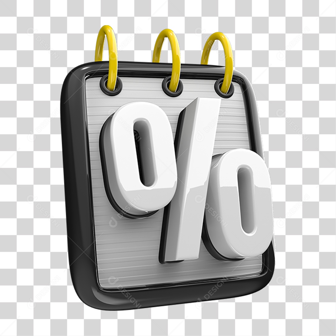 Placa Quadrada com Símbolo de Porcentagem % PNG Transparente